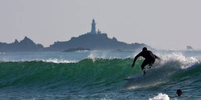 Person surfing in Jersey